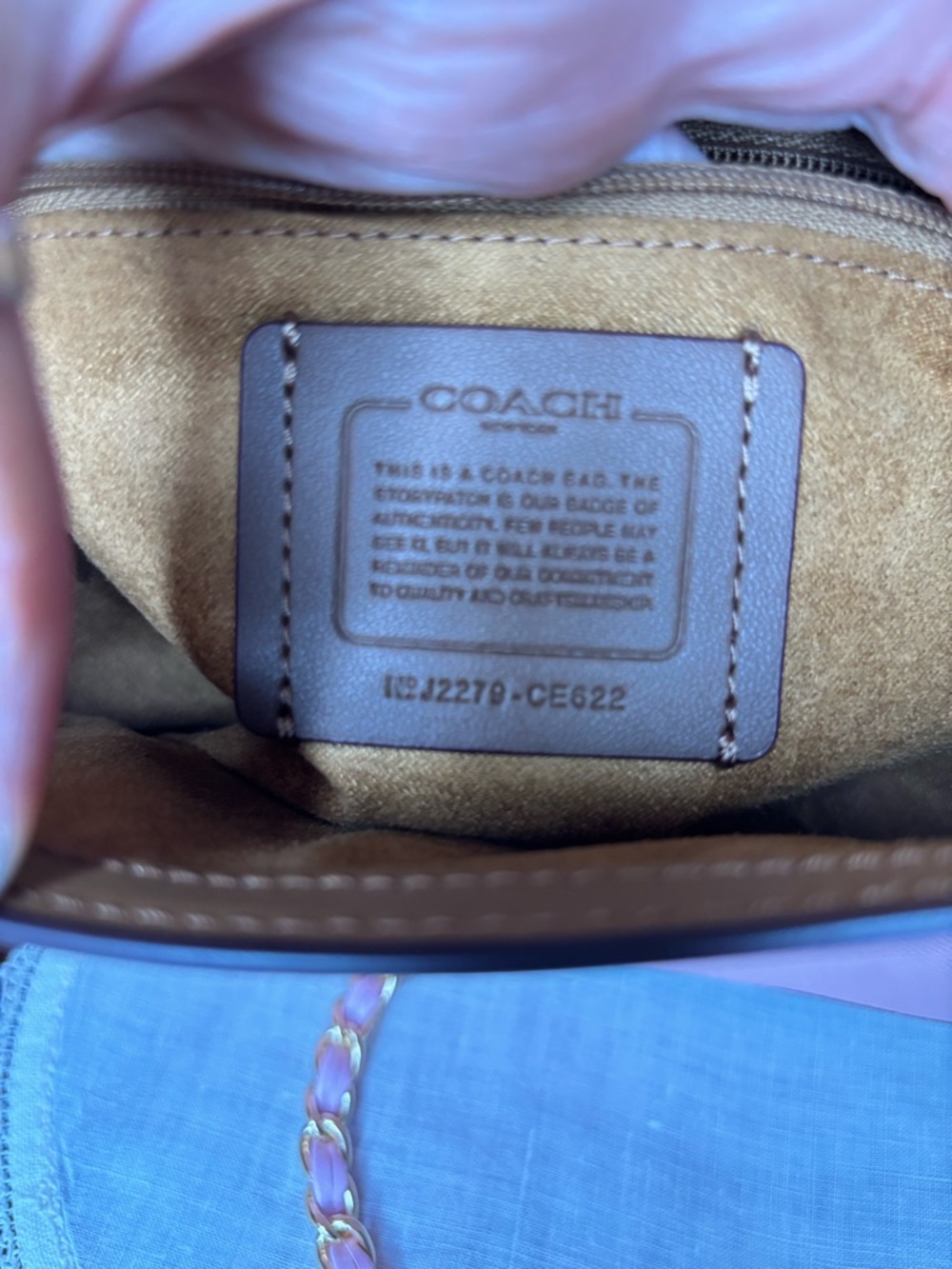 Coach Gemma Jewel Buckle Crossbody Bag CE622 Powder Pink Multi NWT - Picture 9 of 12